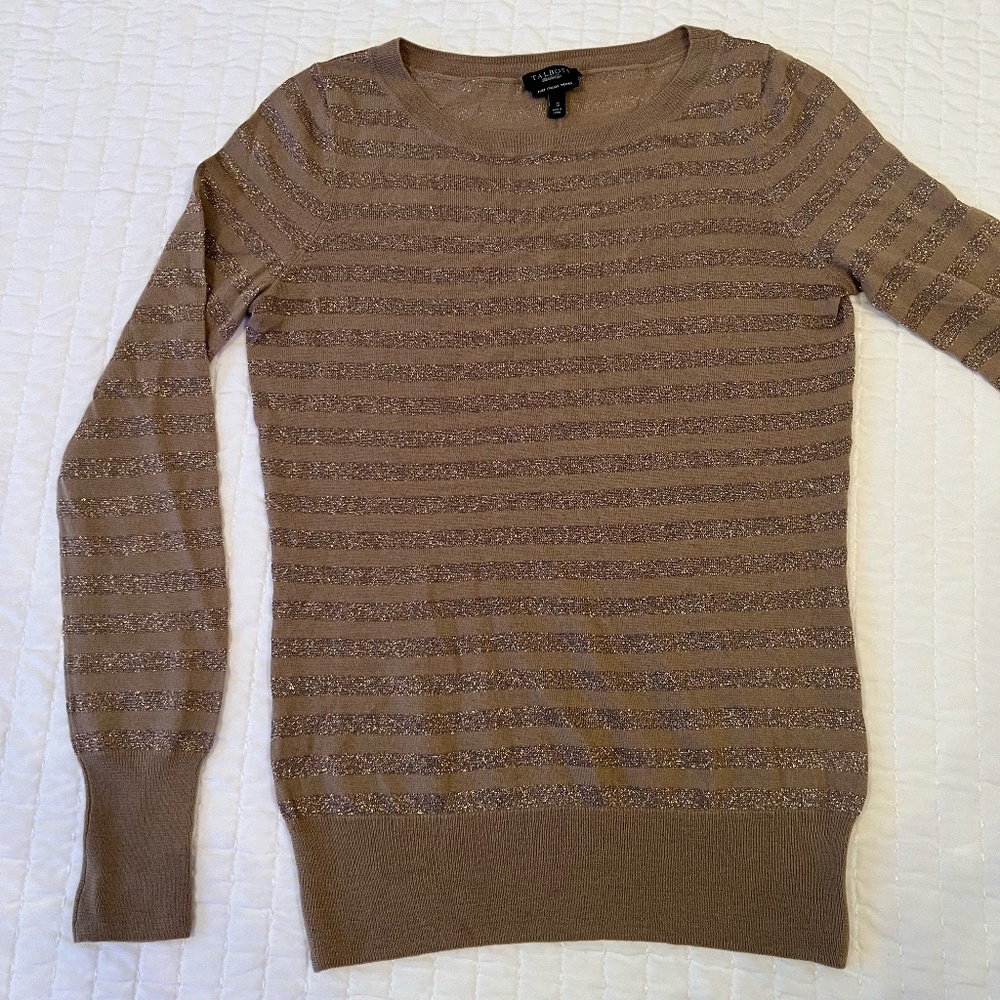 Talbots  |  Merino Wool Glitter Striped Sweater